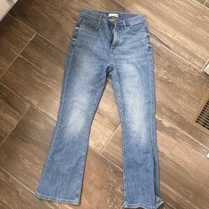 LOFT Kick Crop Denim Jeans High Rise Cropped Flare – Size 24 Excellent Condition